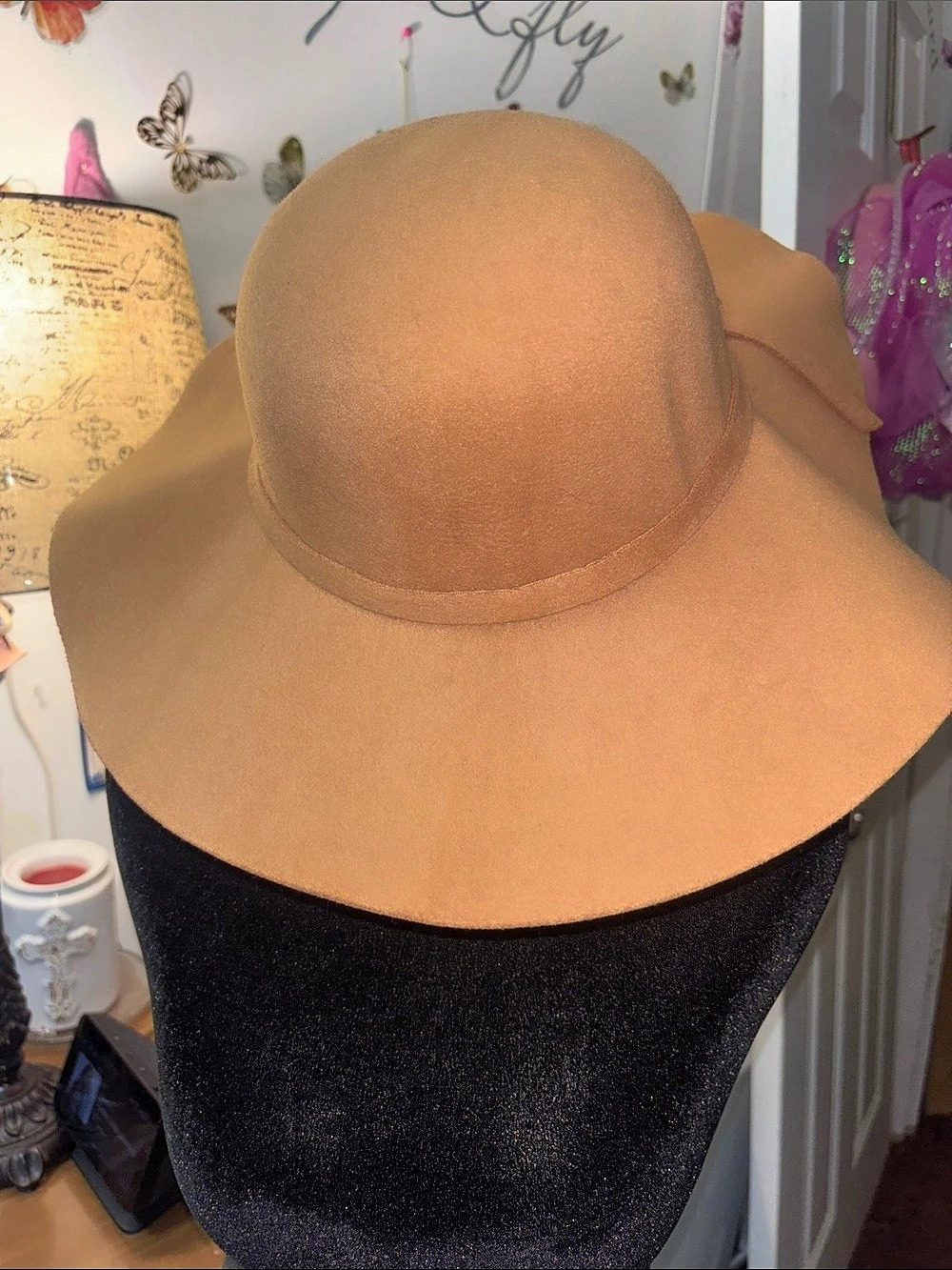 et cetera Wide Brim Hat in Brown & Black Like New